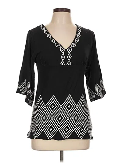 Pre-owned Bcbgmaxazria 3/4 Sleeve Blouse In Black