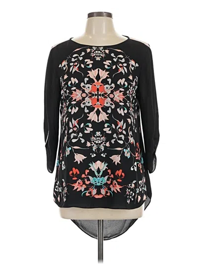 Pre-owned Bcbgmaxazria 3/4 Sleeve Blouse In Black