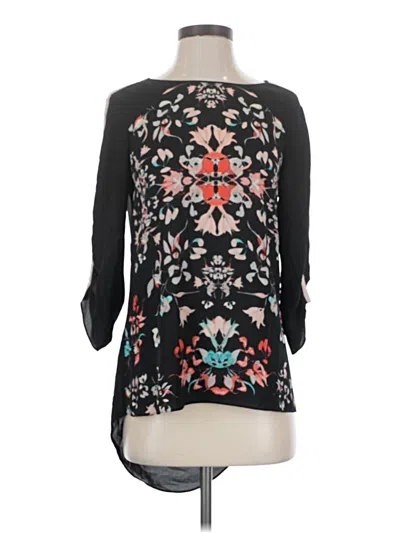Pre-owned Bcbgmaxazria 3/4 Sleeve Blouse In Black