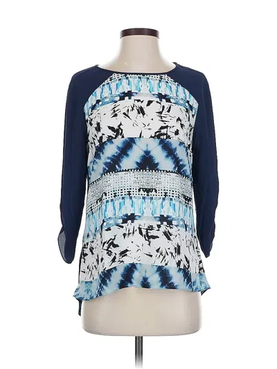 Pre-owned Bcbgmaxazria 3/4 Sleeve Blouse In Blue