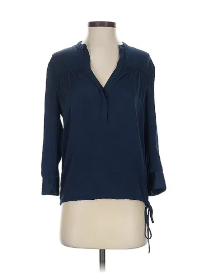 Pre-owned Bcbgmaxazria 3/4 Sleeve Blouse In Blue