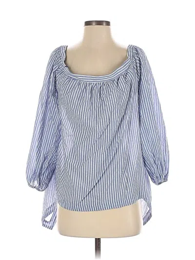 Pre-owned Bcbgmaxazria 3/4 Sleeve Blouse In Blue