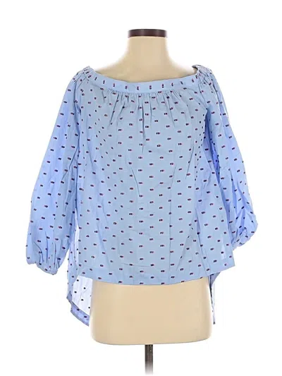 Pre-owned Bcbgmaxazria 3/4 Sleeve Blouse In Blue