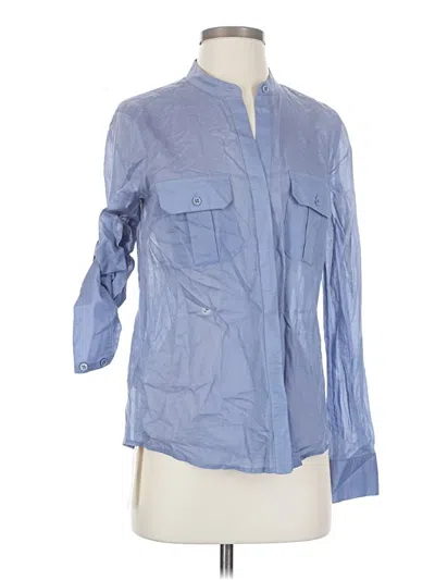 Pre-owned Bcbgmaxazria 3/4 Sleeve Blouse In Blue