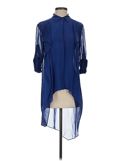Pre-owned Bcbgmaxazria 3/4 Sleeve Blouse In Blue