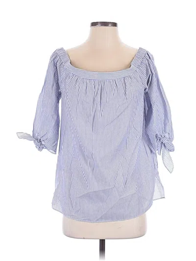 Pre-owned Bcbgmaxazria 3/4 Sleeve Blouse In Blue