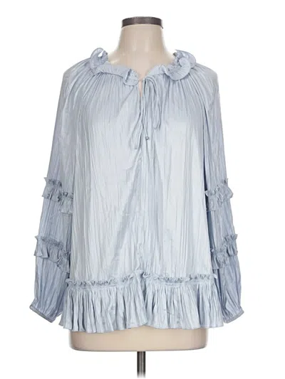Pre-owned Bcbgmaxazria 3/4 Sleeve Blouse In Blue
