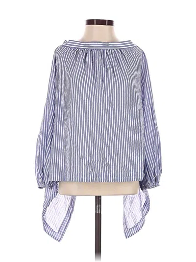 Pre-owned Bcbgmaxazria 3/4 Sleeve Blouse In Blue