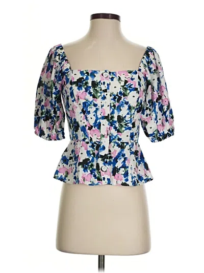Pre-owned Bcbgmaxazria 3/4 Sleeve Blouse In Blue