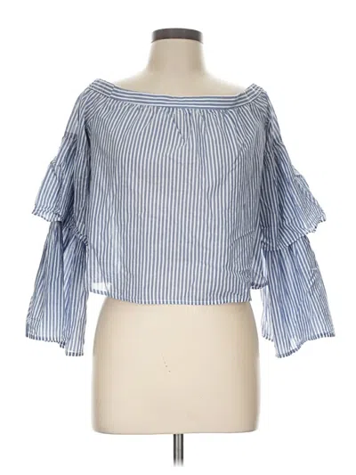 Pre-owned Bcbgmaxazria 3/4 Sleeve Blouse In Blue