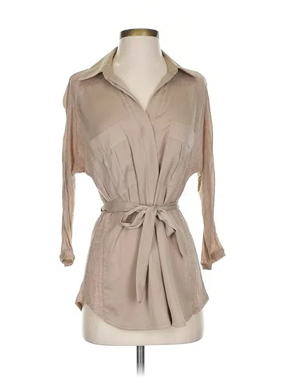 Pre-owned Bcbgmaxazria 3/4 Sleeve Blouse In Brown