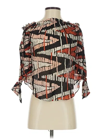 Pre-owned Bcbgmaxazria 3/4 Sleeve Blouse In Brown