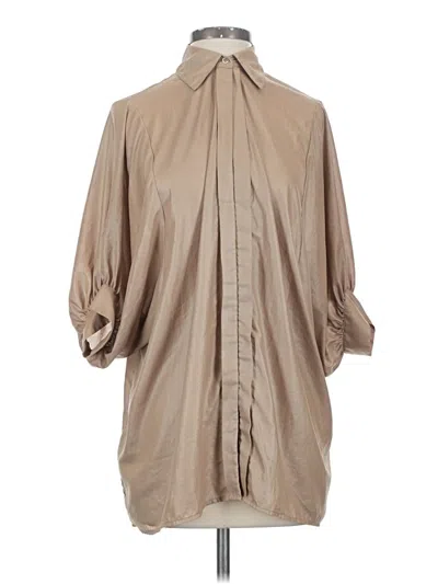 Pre-owned Bcbgmaxazria 3/4 Sleeve Blouse In Brown
