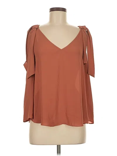Pre-owned Bcbgmaxazria 3/4 Sleeve Blouse In Brown