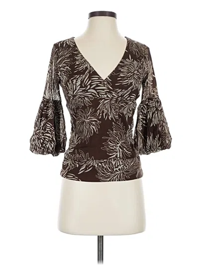 Pre-owned Bcbgmaxazria 3/4 Sleeve Blouse In Brown