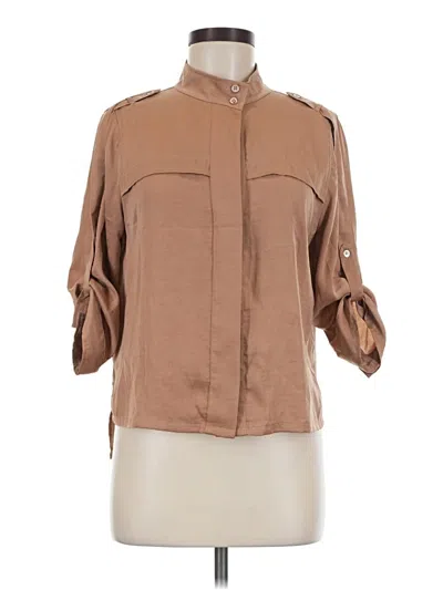 Pre-owned Bcbgmaxazria 3/4 Sleeve Blouse In Brown