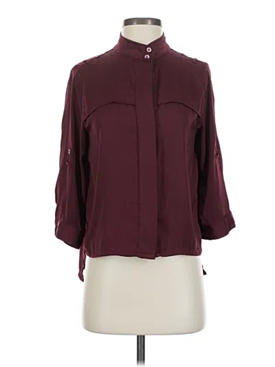 Pre-owned Bcbgmaxazria 3/4 Sleeve Blouse In Burgundy