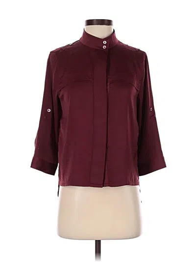 Pre-owned Bcbgmaxazria 3/4 Sleeve Blouse In Burgundy
