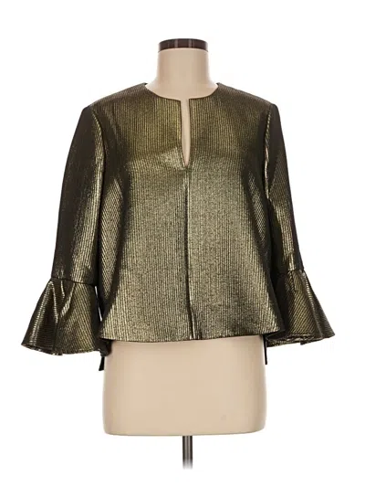 Pre-owned Bcbgmaxazria 3/4 Sleeve Blouse In Gold