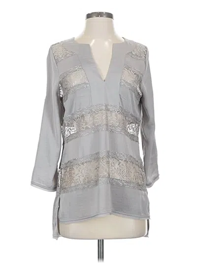 Pre-owned Bcbgmaxazria 3/4 Sleeve Blouse In Gray