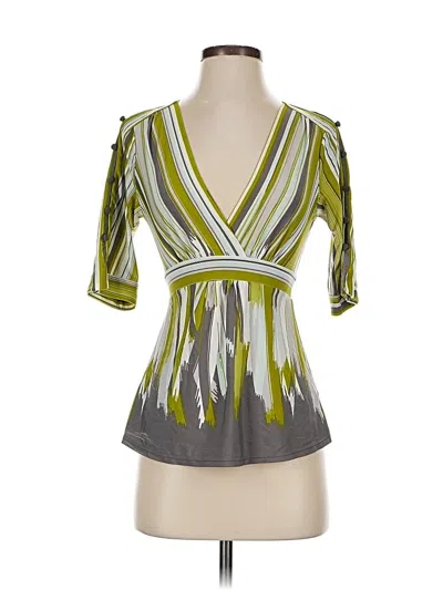Pre-owned Bcbgmaxazria 3/4 Sleeve Blouse In Green