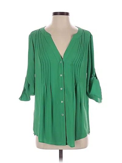 Pre-owned Bcbgmaxazria 3/4 Sleeve Blouse In Green