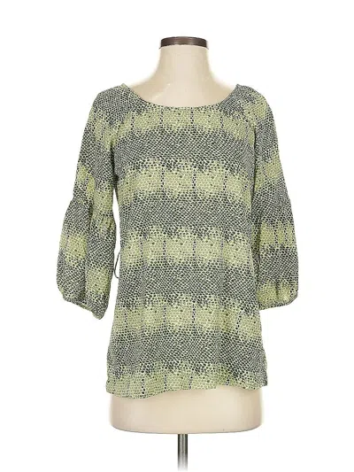 Pre-owned Bcbgmaxazria 3/4 Sleeve Blouse In Green