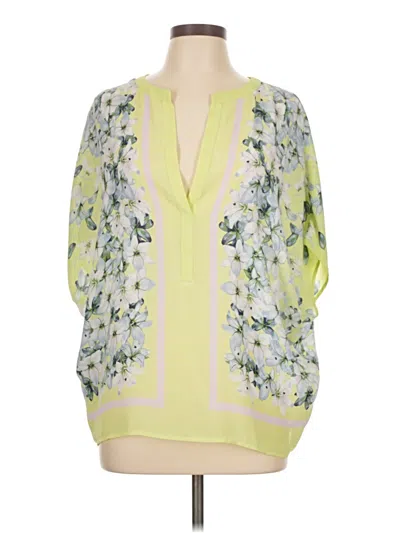 Pre-owned Bcbgmaxazria 3/4 Sleeve Blouse In Green
