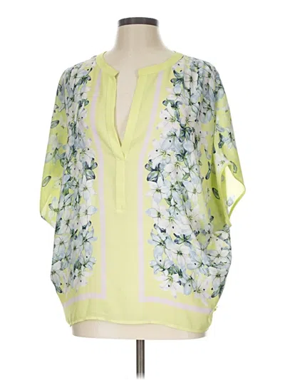 Pre-owned Bcbgmaxazria 3/4 Sleeve Blouse In Green