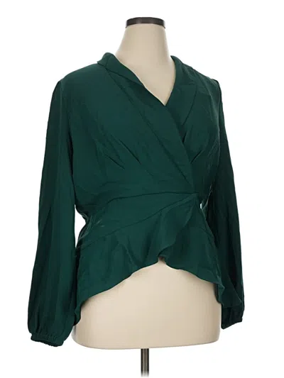 Pre-owned Bcbgmaxazria 3/4 Sleeve Blouse In Green