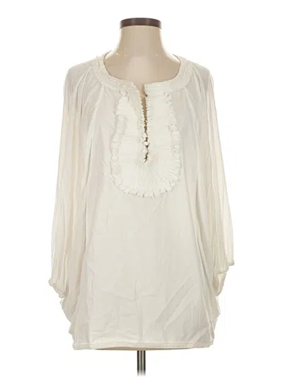 Pre-owned Bcbgmaxazria 3/4 Sleeve Blouse In Ivory