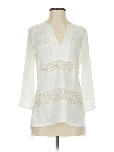 Pre-owned Bcbgmaxazria 3/4 Sleeve Blouse In Ivory