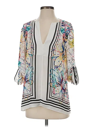 Pre-owned Bcbgmaxazria 3/4 Sleeve Blouse In Ivory