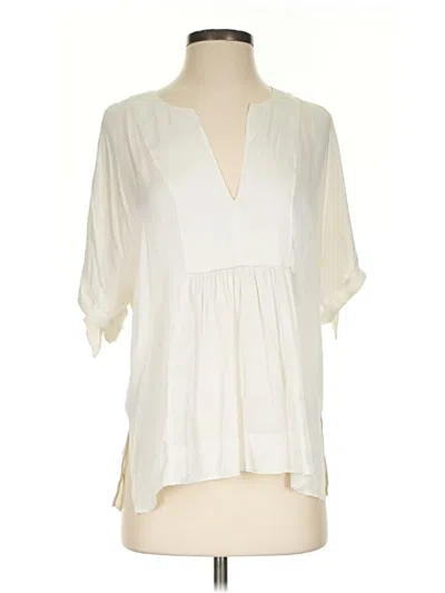 Pre-owned Bcbgmaxazria 3/4 Sleeve Blouse In Ivory