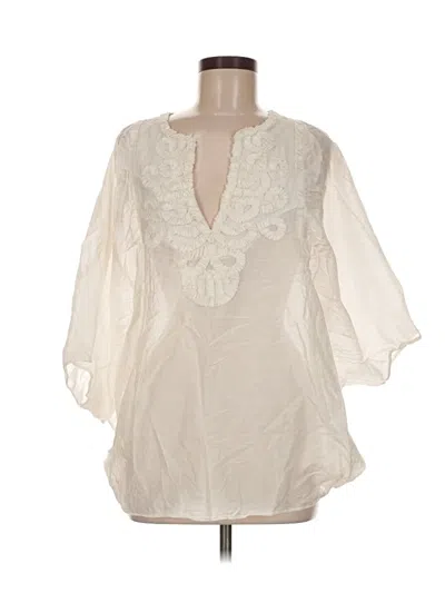 Pre-owned Bcbgmaxazria 3/4 Sleeve Blouse In Ivory