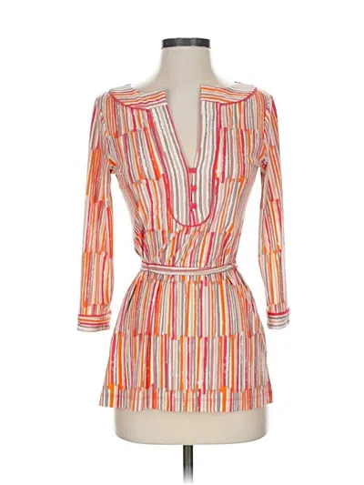 Pre-owned Bcbgmaxazria 3/4 Sleeve Blouse In Orange