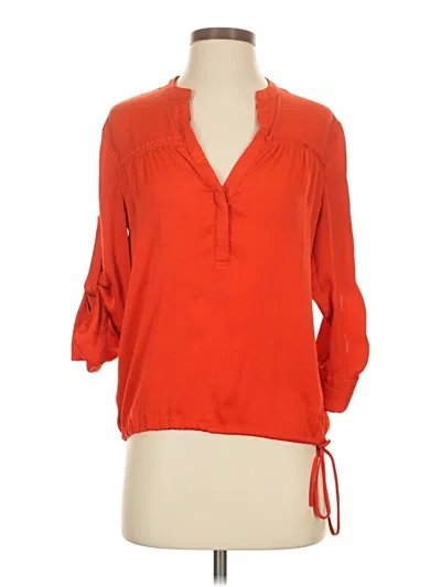 Pre-owned Bcbgmaxazria 3/4 Sleeve Blouse In Orange