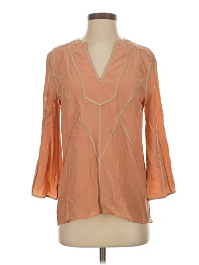 Pre-owned Bcbgmaxazria 3/4 Sleeve Blouse In Orange