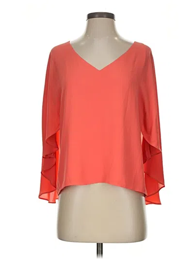 Pre-owned Bcbgmaxazria 3/4 Sleeve Blouse In Orange