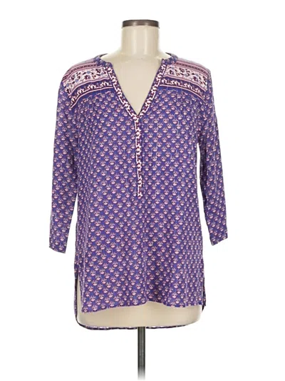 Pre-owned Bcbgmaxazria 3/4 Sleeve Blouse In Purple