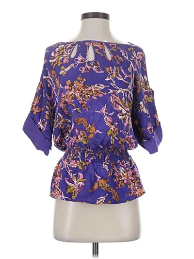 Pre-owned Bcbgmaxazria 3/4 Sleeve Blouse In Purple