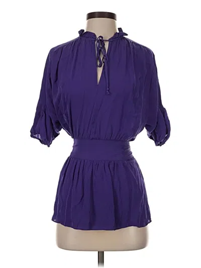 Pre-owned Bcbgmaxazria 3/4 Sleeve Blouse In Purple