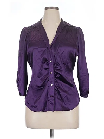 Pre-owned Bcbgmaxazria 3/4 Sleeve Blouse In Purple