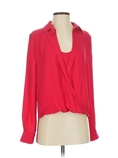 Pre-owned Bcbgmaxazria 3/4 Sleeve Blouse In Red