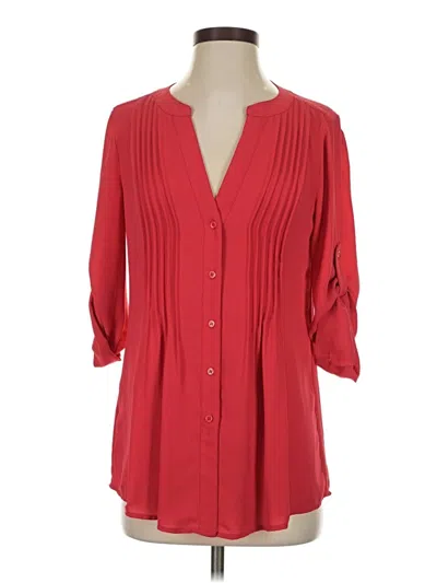 Pre-owned Bcbgmaxazria 3/4 Sleeve Blouse In Red