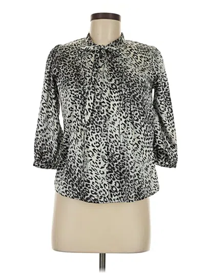 Pre-owned Bcbgmaxazria 3/4 Sleeve Blouse In Silver