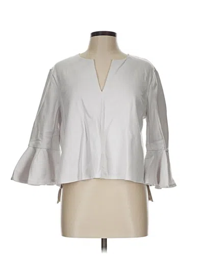 Pre-owned Bcbgmaxazria 3/4 Sleeve Blouse In Silver