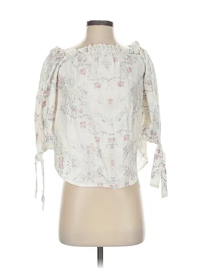 Pre-owned Bcbgmaxazria 3/4 Sleeve Blouse In White