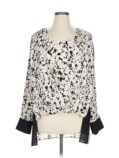 Pre-owned Bcbgmaxazria 3/4 Sleeve Blouse In White