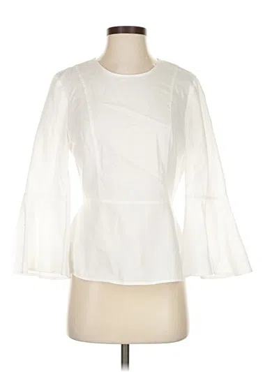 Pre-owned Bcbgmaxazria 3/4 Sleeve Blouse In White